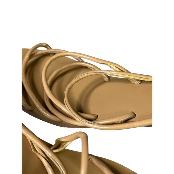 Cult Gaia Cassie Bubble Sandals Tan Leather Strappy Heels Size 5 US / 35 EU - Picture 13 of 13